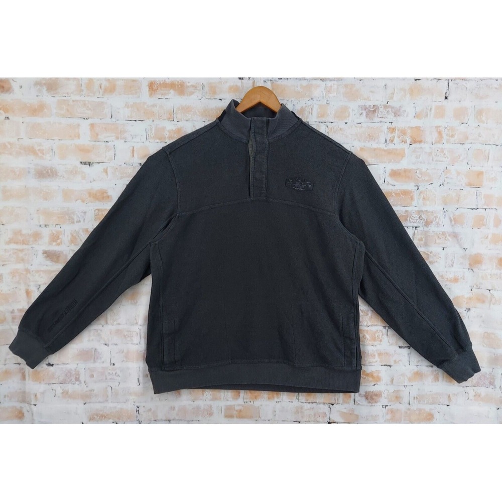 Harley-Davidson Men's Motors Pique 1/4 Snap Fleece Pullover Black XL 96028-16VM